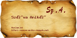 Száva Anikó névjegykártya